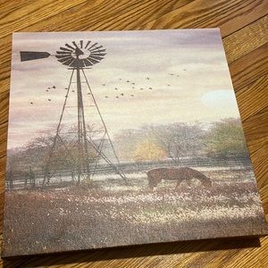 Brand new canvas with windmill and horse Berks Co. Sunrise by Lori Deiter